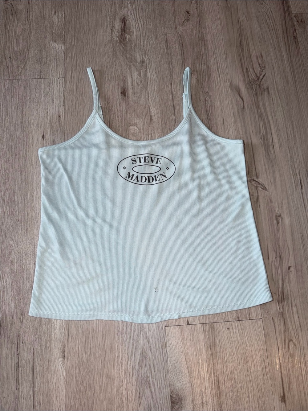 Steve Madden Light Blue Ribbed Spaghetti Strap Tank